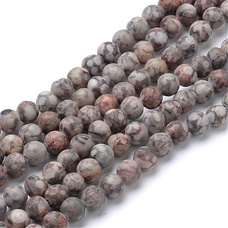 Natural Maifanite/Maifan Stone Beads Strands G-T055-4mm-01-1