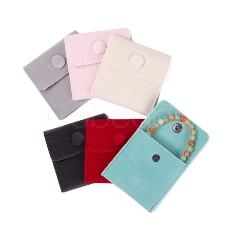 6Pcs 6 Style Square Velvet Jewelry Bags TP-LS0001-06-1