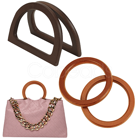   4Pcs 2 Style Wooden Bag Handles FIND-PH0005-26-1