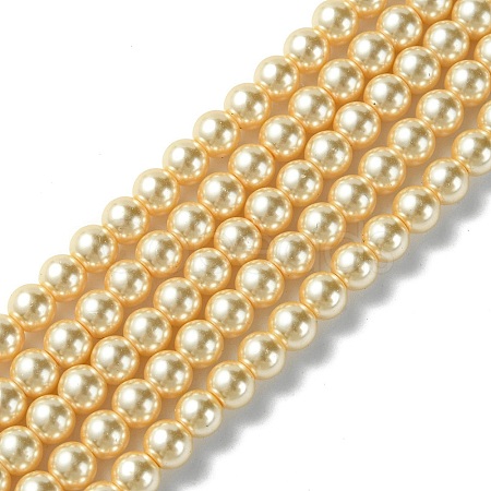 Eco-Friendly Dyed Glass Pearl Round Bead Strands X-HY-A002-6mm-RB072-1