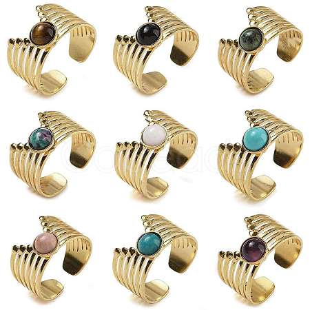 Natural & Synthetic Gemstone Finger Rings RJEW-U027-02G-1