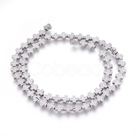 Electroplated Non-magnetic Synthetic Hematite Beads Strands G-P392-B05-1