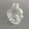 Empty Portable Glass Dropper Bottles, Fine Mist Atomizer, with Rubber Extrusion Head, PP Dust Cap, Refillable Bottle, Skull, Clear, 66x47.5x100mm, Capacity: 50ml(1.69 fl. oz)