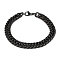 Ion Plating(IP) 304 Stainless Steel Cuban Link Chain Bracelets, with Lobster Claw Clasps, Faceted, Black, 8-5/8 inch(225mm), 9.5mm