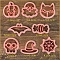 Halloween Plastic Cookie Molds, Cookie Cutter, Food Grade DIY Pumpkin Ghost Skull Bat Biscuit Maker Mold, Pink, Box: 140x135x12mm