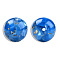 Opaque Resin Beads, with Gold Foil, Round, Royal Blue, 20mm, Hole: 2~2.4mm