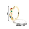 Fashionable European and American Style Brass Rhinestones Leaf Cuff Ring for Women, Golden