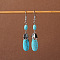 Bohemian tassel turquoise earrings, retro ethnic minority style earrings, personalized temperament, Tibetan ear accessories