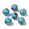 Handmade Lampwork Beads, Round, Deep Sky Blue, 14mm, Hole: 2mm