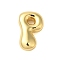 Rack Plating Brass Pendants, Cadmium Free & Lead Free, Long-Lasting Plated, Real 18K Gold Plated, Letter P, 18x11x5mm, Hole: 1.8x2.5mm