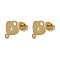 Ion Plating(IP) 304 Stainless Steel Stud Earring Findings, Heart Lock, Golden, 11.5x9mm, Hole: 1.2mm, Pin: 0.7x11mm