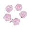 Handmade Gold Foil Lampwork Glass Beads, Flower, Pink, 17x19.5x19.5mm, Hole: 2mm