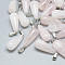 Natural Rose Quartz Pendants, with Stainless Steel Snap On Bails, Teardrop, 28~30x10~12mm, Hole: 6x4mm