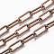 Unwelded Iron Paperclip Chains, Drawn Elongated Cable Chains, with Spool, Red Copper, 21x8.5x2mm, about 82.02 Feet(25m)/roll