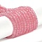 Baking Painted Imitation Jade Glass Bead Strands, Faceted Rondelle, Pink, 3x2mm, Hole: 0.8mm, about 145~150pcs/strand, 34~35cm