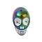 UV Plating Acrylic Beads, Skull, Colorful, 18x13x17mm, Hole: 2.8mm