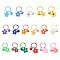 Biyun 17Pcs 17 Colors Soft Rubber Pendant Keychains, with Iron Findings, for Earphone, Keychains Decoration, Flower, Mixed Color, 5.6cm, 1pc/color