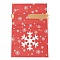 Christmas Snowflake Plastic Packing Pouches Drawstring Bags, Rectangle, Crimson, 17.5x12x0.01cm