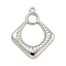 Non-Tarnish 304 Stainless Steel Pendants, Rhombus Charm, Stainless Steel Color, 24.5x19.5x2mm, Hole: 1.2mm