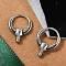 Cattle Head 316 Surgical Stainless Steel Hoop Earrings, Hoop Nose Rings, Antique Silver, 18x4mm