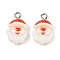 Christmas Theme Opaque Resin Pendants, with Platinum Iron Loop, Santa Claus, 18.5x11x6.5mm, Hole: 2mm