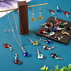 Pandahall 36Pcs 9 Colors Cross Glass Pendant Decoration HJEW-TA0001-08-6