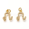 Brass Micro Pave Clear Cubic Zirconia Pendants ZIRC-P081-G06-RS-1