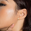 PandaHall Jewelry 3 Pairs 3 Style Round & Lightning Bolt & Square Cubic Zirconia Huggie Hoop Earrings EJEW-PJ0001-03-11