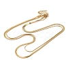 304 Stainless Steel Double Layer Round Snake Chain & Herringbone Chain Necklaces for Women NJEW-G140-16A-G-1