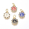 Brass Micro Pave Cubic Zirconia Pendants KK-G374-21G-1