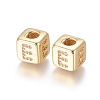 Brass Micro Pave Cubic Zirconia Beads ZIRC-G162-15G-E-1