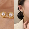 Alloy Imitation Pearl Stud Earrings for Women WG29476-97-1