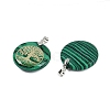 Synthetic Malachite Flat Round Pendants G-Q188-01P-03-2