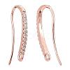 4 Pairs 4 Colors Brass Micro Pave Clear Cubic Zirconia Earring Hooks ZIRC-ZZ0001-01-3