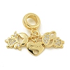 Rack Plating Brass Pave Cubic Zirconia European Dangle Charms KK-Z067-43G-1