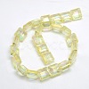 Electroplate Crystal Glass Square Beads Strands EGLA-F064-M-2
