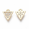 Brass Micro Pave Clear Cubic Zirconia Charms KK-R134-008-NF-2