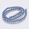 Electroplated Non-magnetic Synthetic Hematite Bead Strand G-E495-04-2
