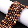 3 Style Natural Wood Beads Strands WOOD-LS0001-34-6