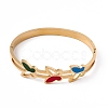 Colorful Enamel Butterfly Hinged Bangle BJEW-L678-05G-2