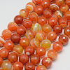 Natural Striped Agate/Banded Agate Beads Strands X-G-G581-6mm-10-1