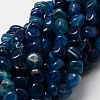 Dyed Natural Striped Agate/Banded Agate Chip Beads Strands X-G-E329-16A-1