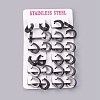 304 Stainless Steel Hoop Earrings EJEW-O087-08D-3