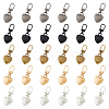 DICOSMETIC 40Pcs 5 Colors Alloy Heart Slider Pull Tab FIND-DC0004-09-1