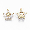 Brass Micro Pave Clear Cubic Zirconia Charms KK-N231-196-NF-2
