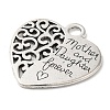 Heart with Words Tibetan Style Alloy Pendants TIBEP-S295-43AS-RS-2