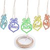 Wooden Pendant Decorations AJEW-NB0001-96-4