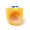 3D Resin Heart Finger Ring RJEW-JR00538-04-6