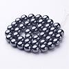 10MM Black AAA Grade Round Non-Magnetic Synthetic Hematite Beads Strands X-G-H1070-1-2