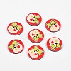 2-Hole Flat Round with Lovely Skull Pattern Acrylic Buttons BUTT-F055-02D-1